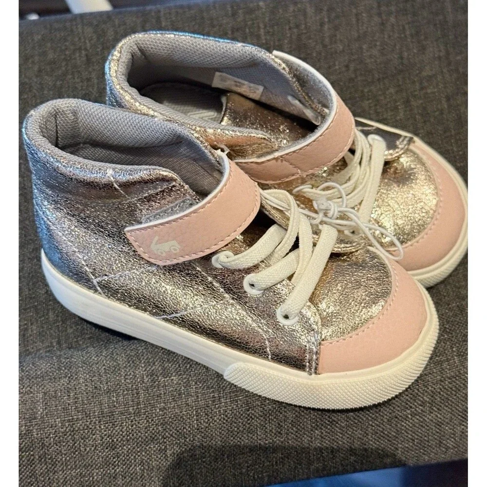 See Kai Run Basics Toddler High Top Playground Sneakers Rose Gold Size 7 - Picture 6 of 9